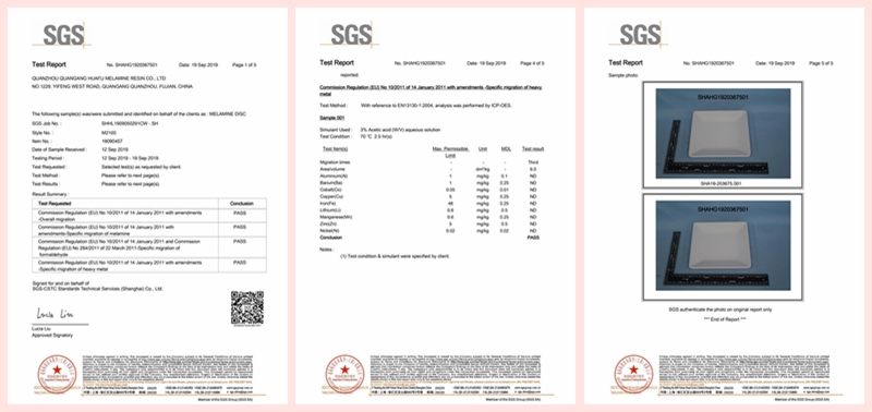 Сертификат SGS на меламиновый порошок Huafu