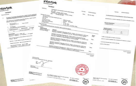 Huafu melamine molding Intertek certificate